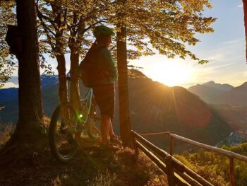 Watching the sunset during a MTB tour
