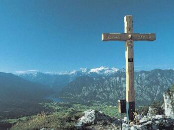 Das Gipfelkreuz Predigstuhl im Salzkammergut