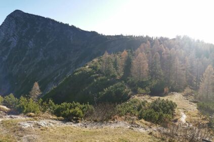 Der Ausblick von der Goiserer-Hütte-Kalmberg