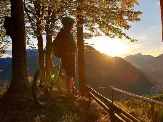 Watching the sunset during a MTB tour