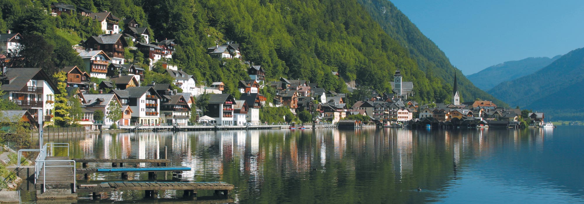 Hallstätter See mit Hallstatt im Salzkammergut
